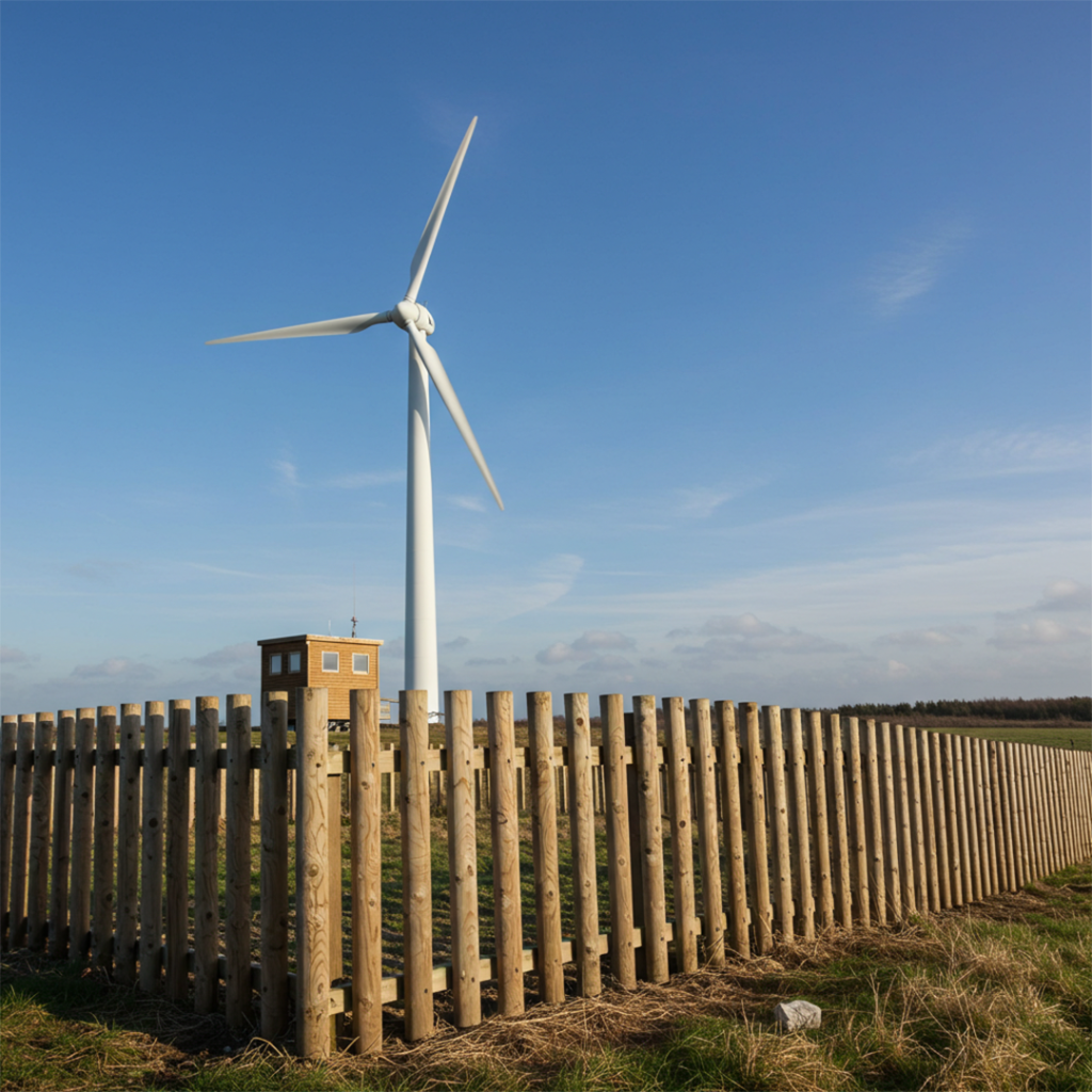 Fence to protect windmill