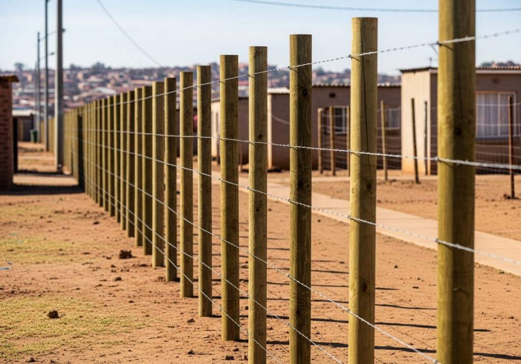 CCA gum poles used for fencing between houses