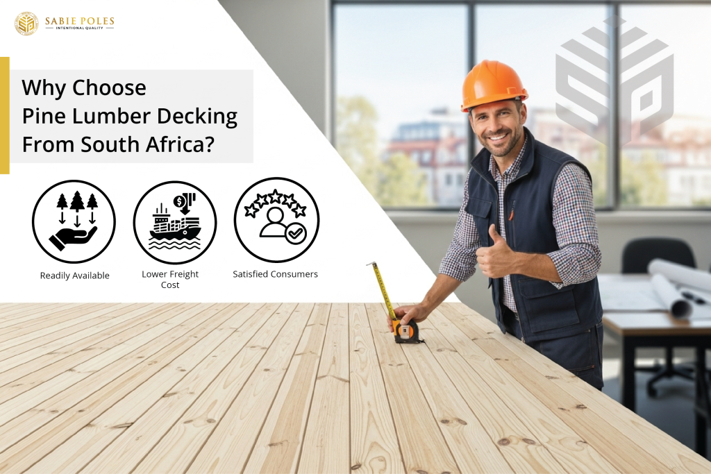 A image of a person listing why you should choose lumber decking from South Africa.