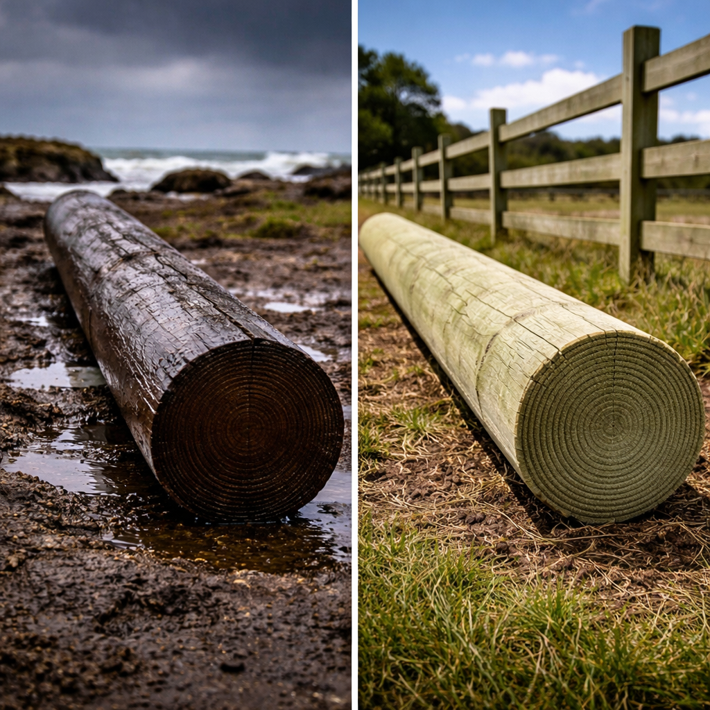 physical comparison between creosote vs cca
