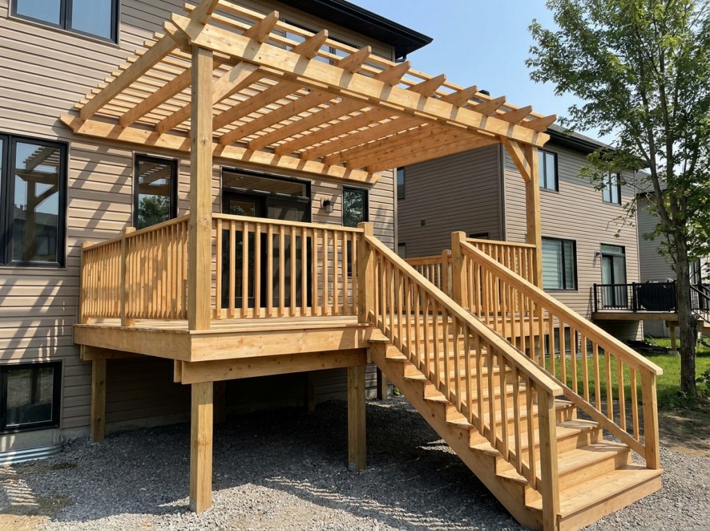 Raised timber deck